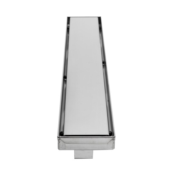24 Modern Polished SS Linear Shower Drain W/ Solid Cover